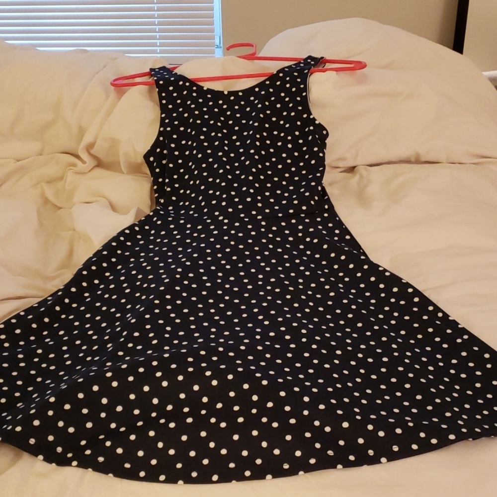 Navy polka dot dress